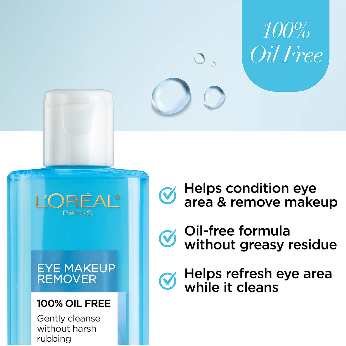 L'Oreal Paris remover on cotton pad demonstrating quick makeup lift benefit