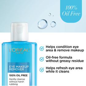 L'Oreal Paris remover on cotton pad demonstrating quick makeup lift benefit