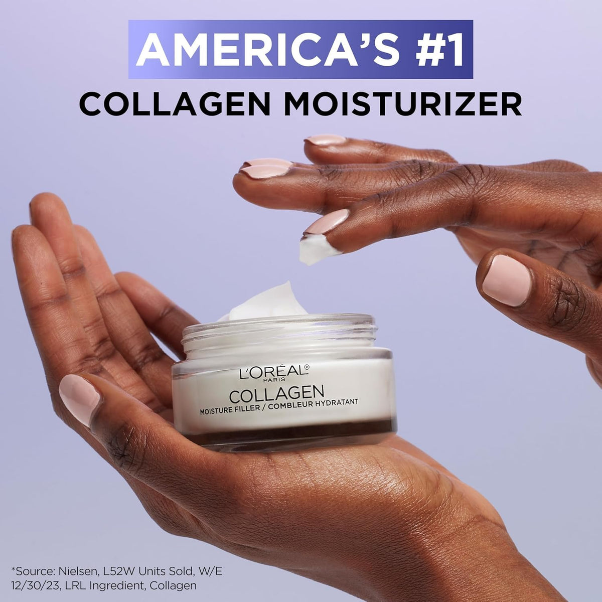 L'Oreal Paris cream texture close-up revealing smooth hydrating gel-cream