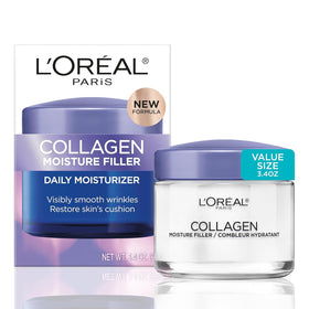 L'Oreal Paris jar front view showing product branding and benefit