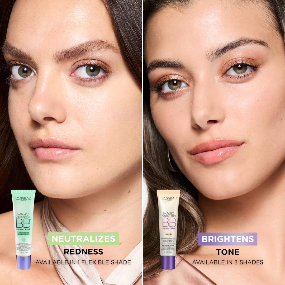 L'Oreal Paris cream blended on hand swatches showing coverage benefit