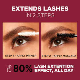 L'Oreal Paris primer texture on brush showing conditioning benefit for lashes