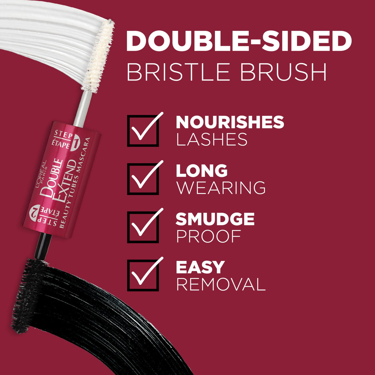 L'Oreal Paris topcoat application forming tubes on lashes for length and hold