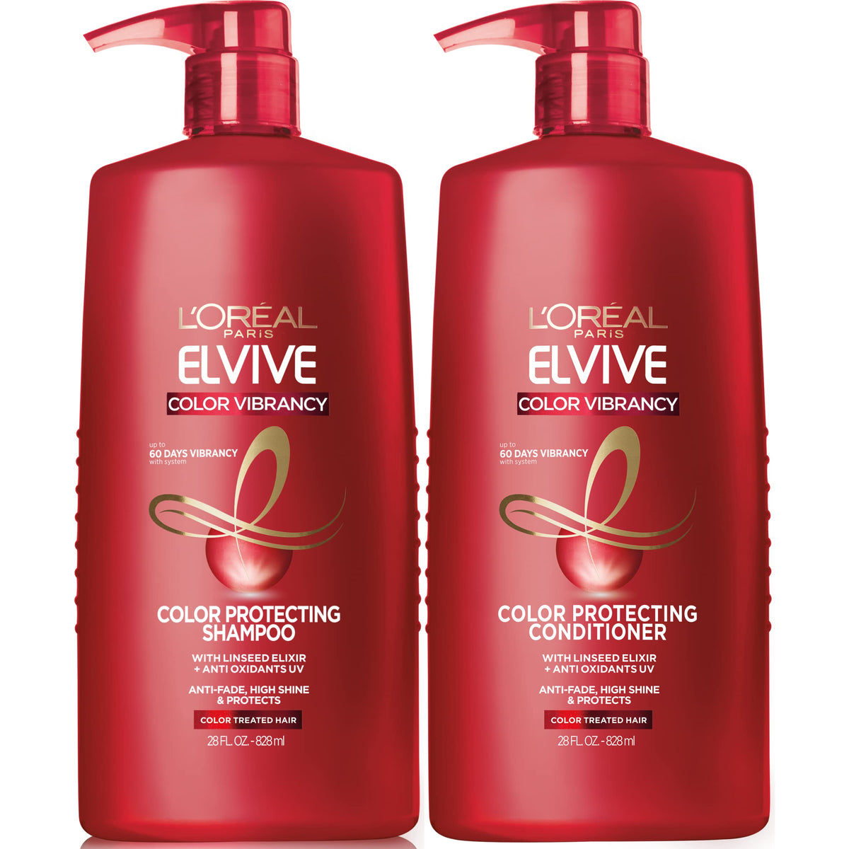 L'Oreal Paris bottle front packaging showing product and vibrant color protection