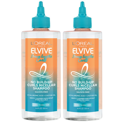 L'Oreal Paris front packaging showing two 33.8 fl oz bottles, clear labeling benefit