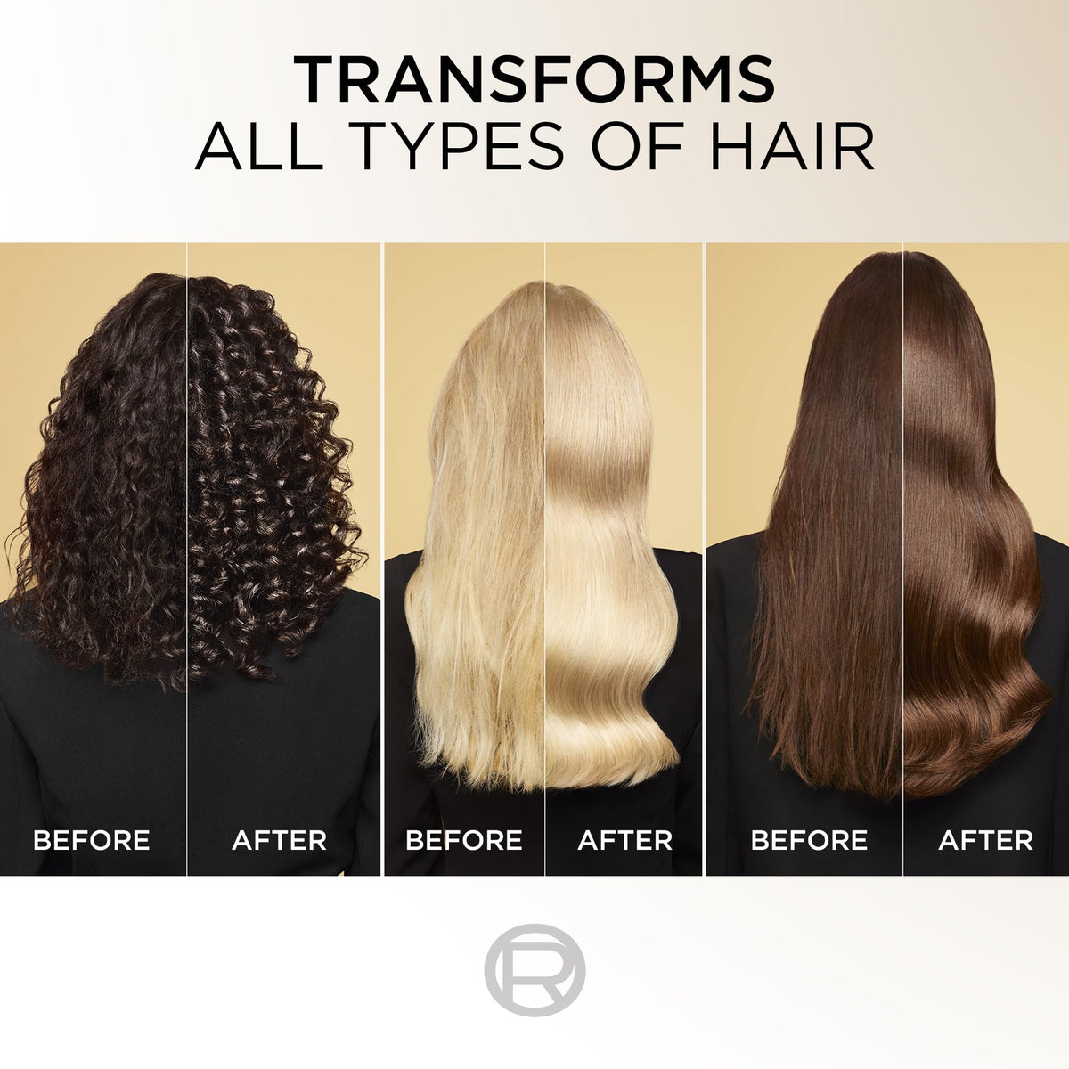 L'Oréal Paris oil applied to damp hair before heat styling for protection and softness