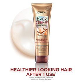 L'Oréal Paris EverCreme creamy lather texture on hand showing moisturizing foam benefit
