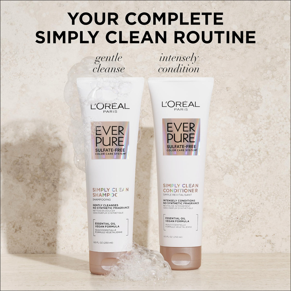 L'Oreal Paris EverPure with rosemary sprigs showing botanical ingredient benefit