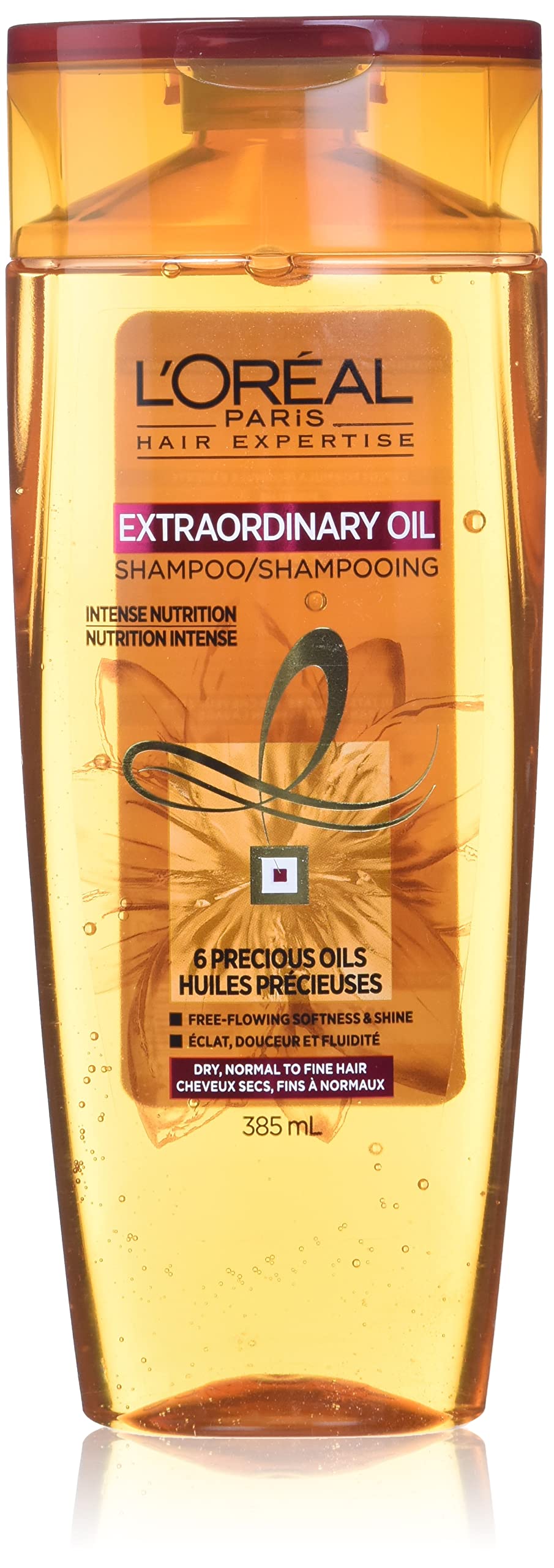 L'Oreal Paris front packaging showing product benefits and brand trust