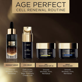 L'Oreal Paris hand applying eye cream near orbital bone showing gentle application benefit