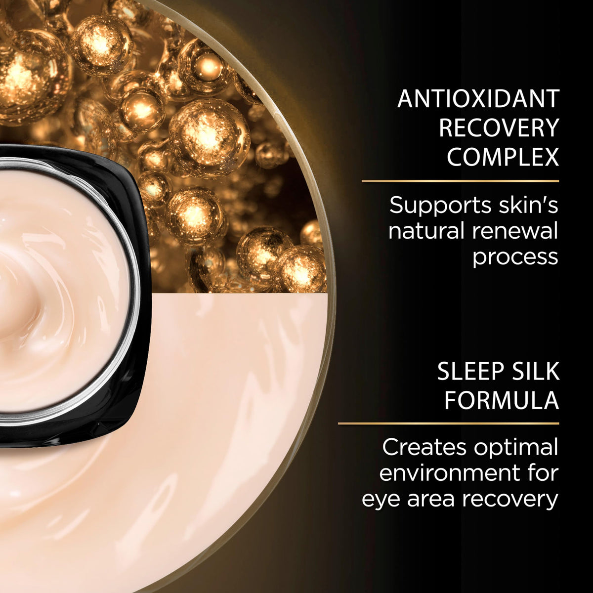 L'Oreal Paris eye cream being applied with fingertip demonstrating gentle targeted application