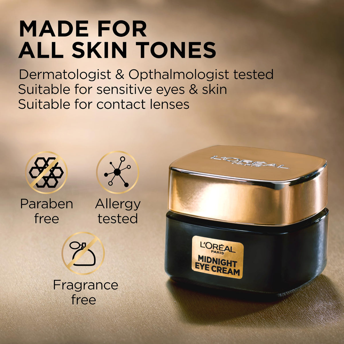 L'Oreal Paris night cream sample next to eye cream illustrating complementary barrier recovery benefit