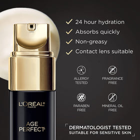 L'Oreal Paris eye cream next to a coin for scale showing compact travel-friendly benefit