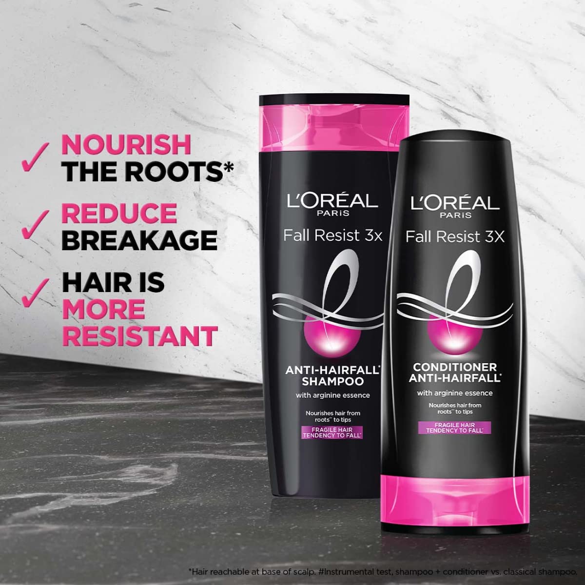 L'Oreal Paris shampoo lather close-up showing gentle cleansing foam