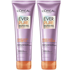 L'Oreal Paris front packaging showing the Frizz-Defy set and benefits