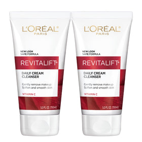 L'Oreal Paris front packaging showing cleanser benefits and two-pack value