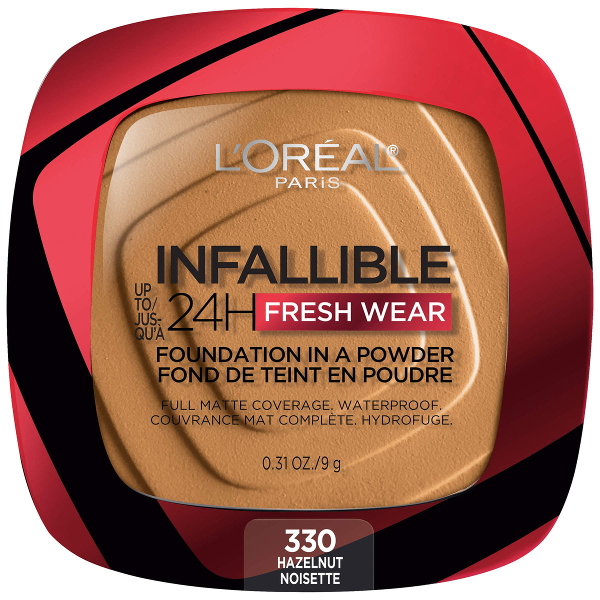 L'Oreal Paris front compact packaging showing product and shade benefits