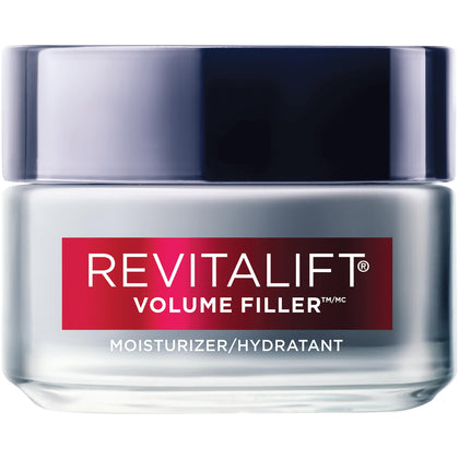 L'Oreal Paris front jar image showing packaging and plumping benefit