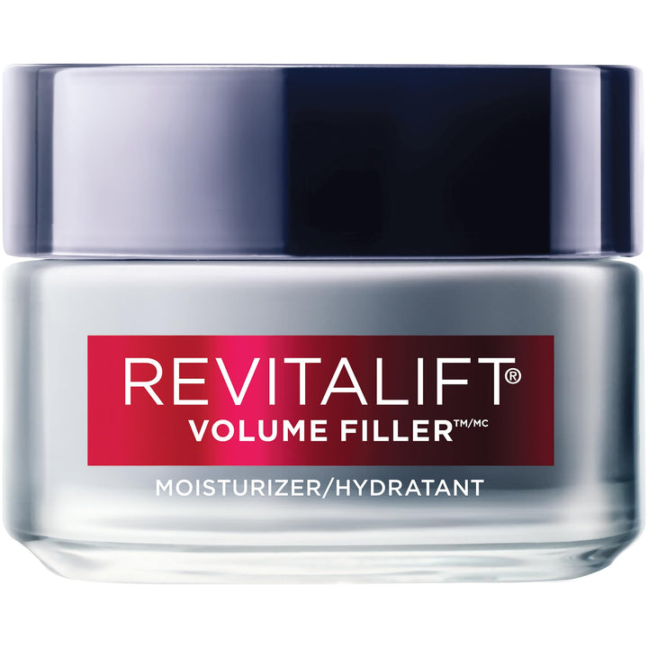L'Oreal Paris front jar image showing packaging and plumping benefit