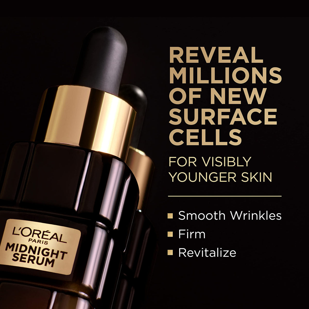 L'Oreal Paris glass bottle detail highlighting design and recyclable glass benefit