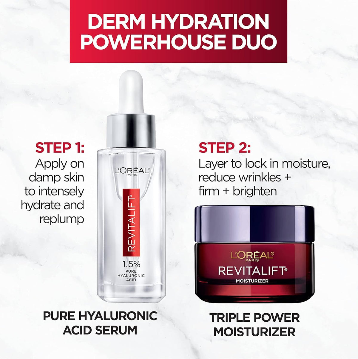 L'Oreal Paris close-up dropper of hyaluronic serum highlighting precision