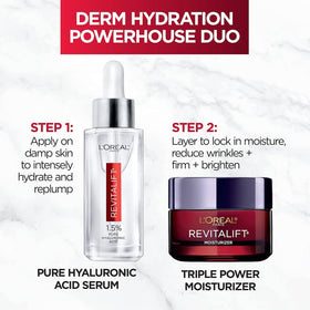 L'Oreal Paris close-up dropper of hyaluronic serum highlighting precision