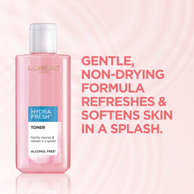L'Oreal Paris toner open cap with liquid pour showing easy dispensing