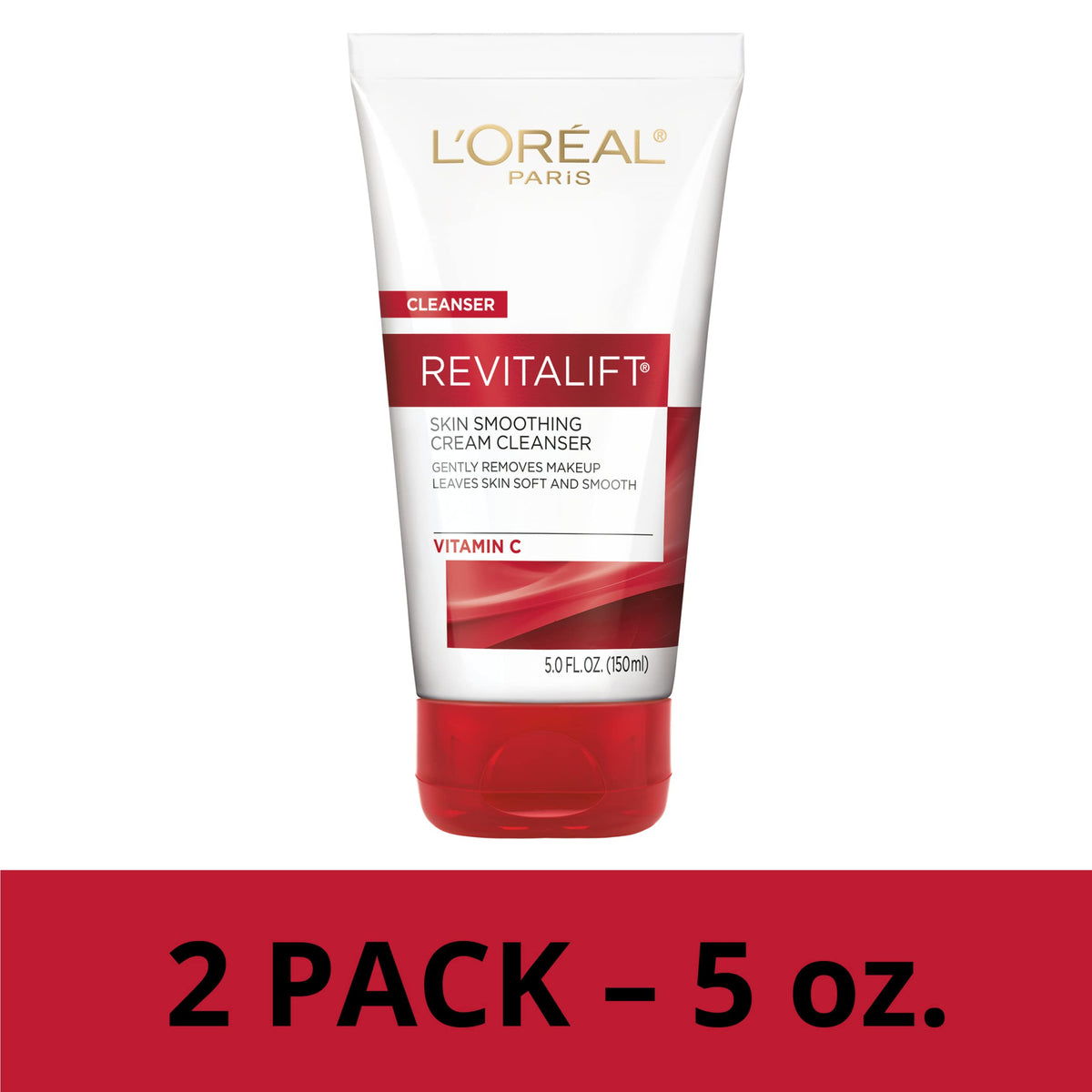 L'Oreal Paris cleanser in use rinsing off makeup at sink for effective removal