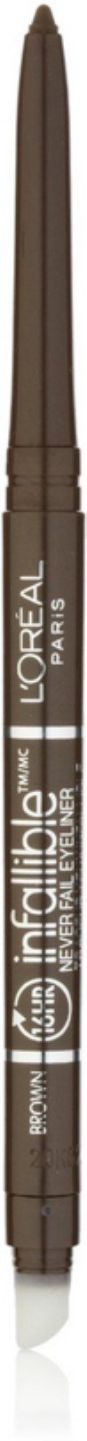 L'Oréal Paris front packaging showing brown eyeliner duo and compact travel benefit
