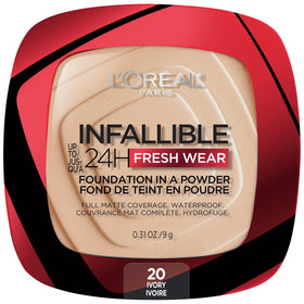L'Oreal Paris front packaging showing compact and branding, convenient portability