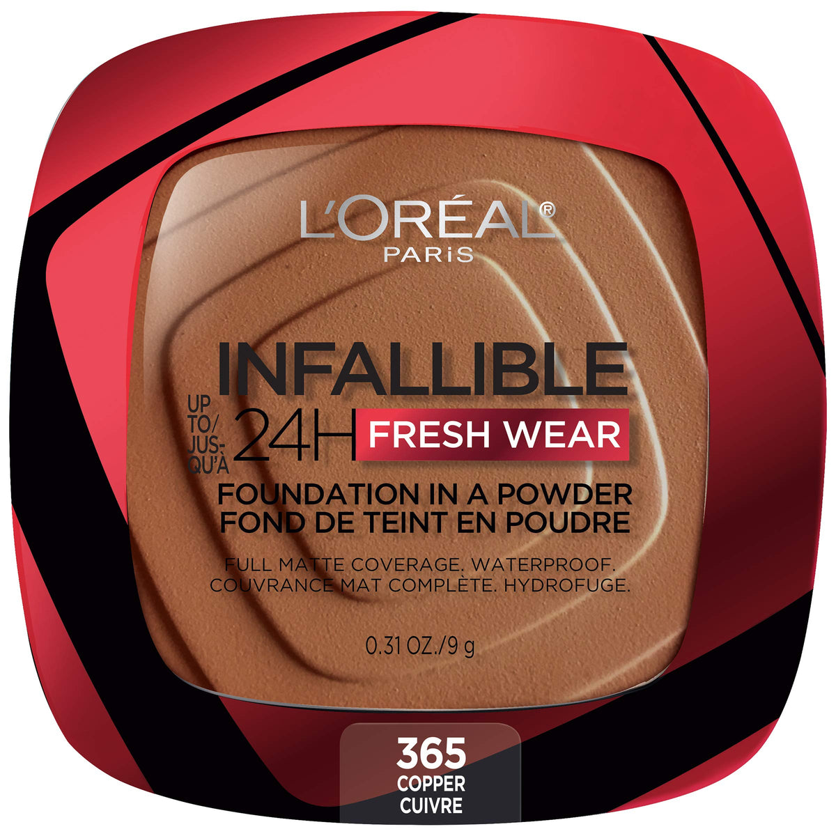 L'Oreal Paris compact front view showing compact design and portability