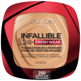 L'Oreal Paris compact front packaging showing radiance and portability