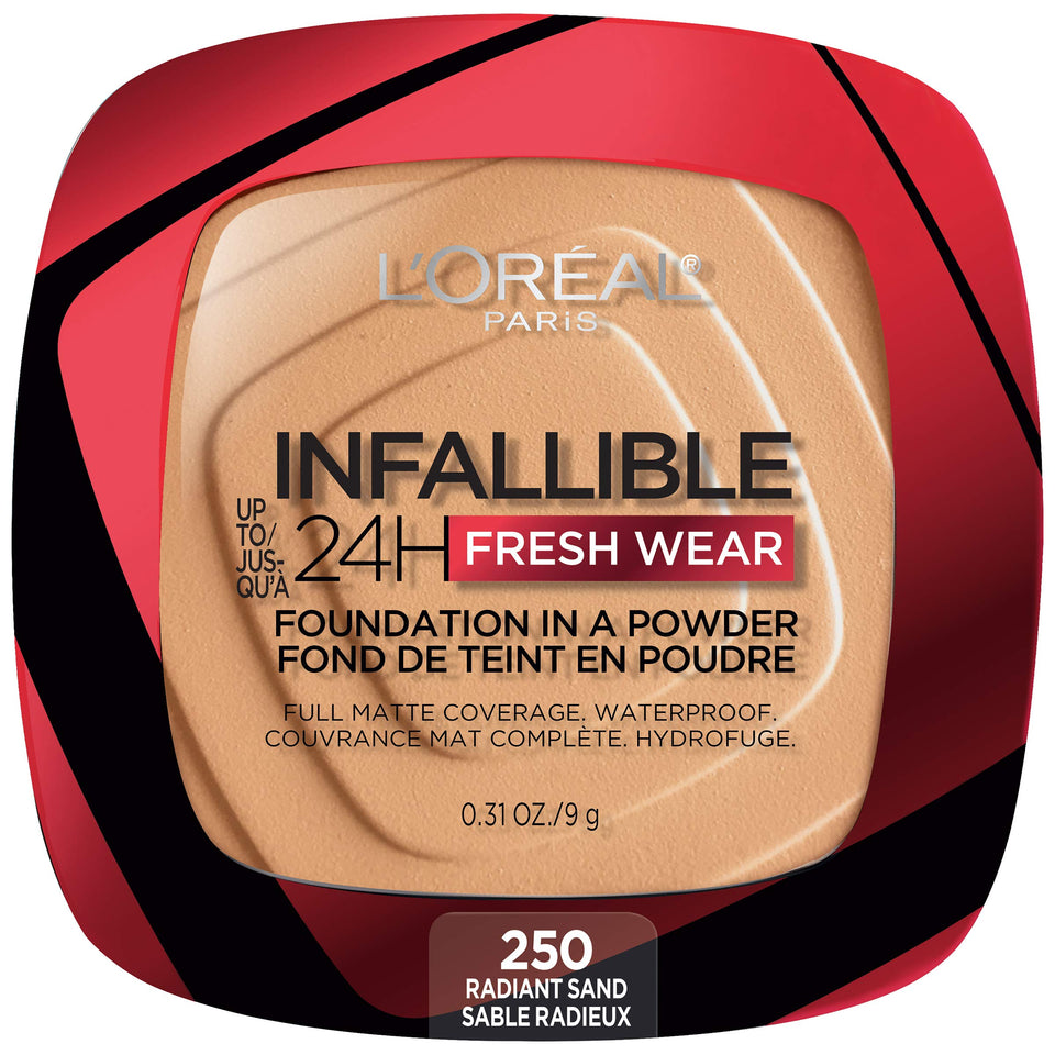 L'Oreal Paris compact front packaging showing radiance and portability
