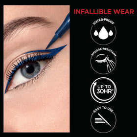 L'Oreal Paris applied on eyelid creating a crisp winged grey look