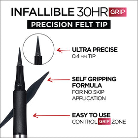 L'Oreal Paris eyeliner held in hand to show compact size and scale