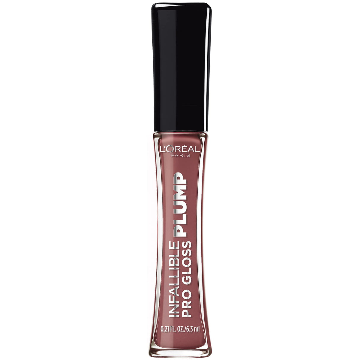 L'Oreal Paris product front packaging showing Radiant Mauve and gloss tube benefit