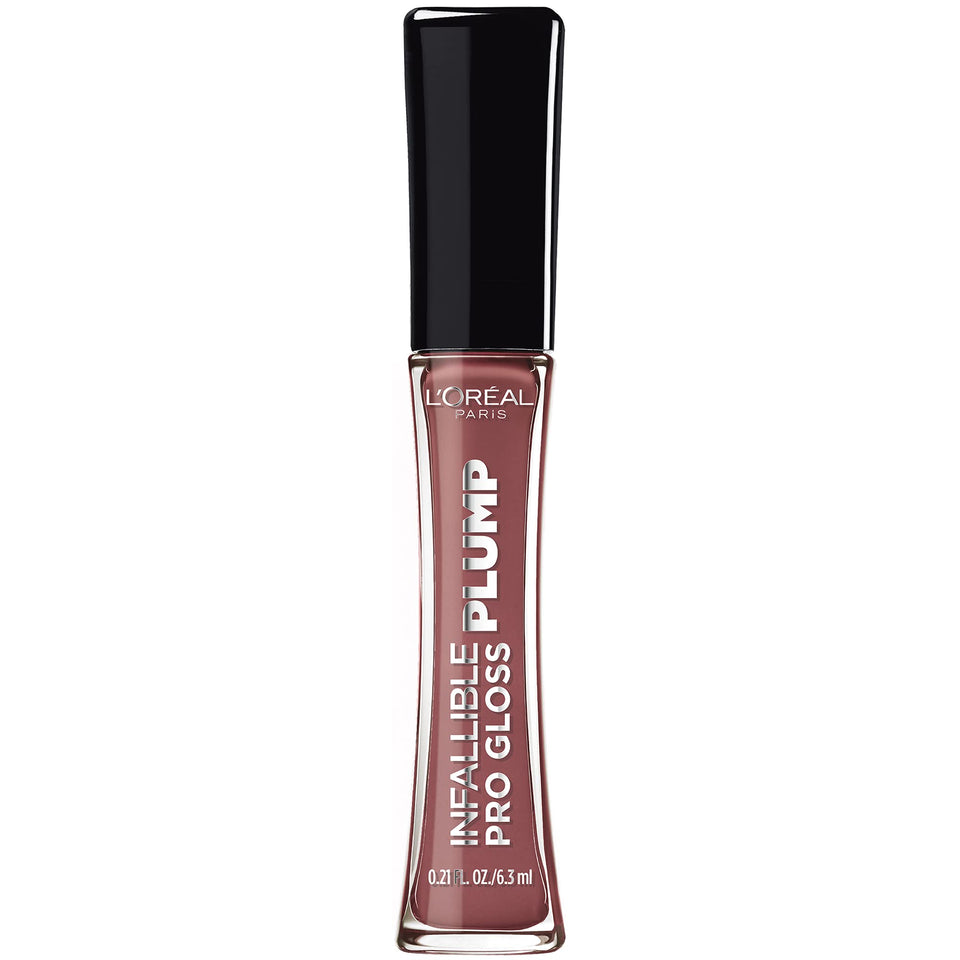 L'Oreal Paris product front packaging showing Radiant Mauve and gloss tube benefit