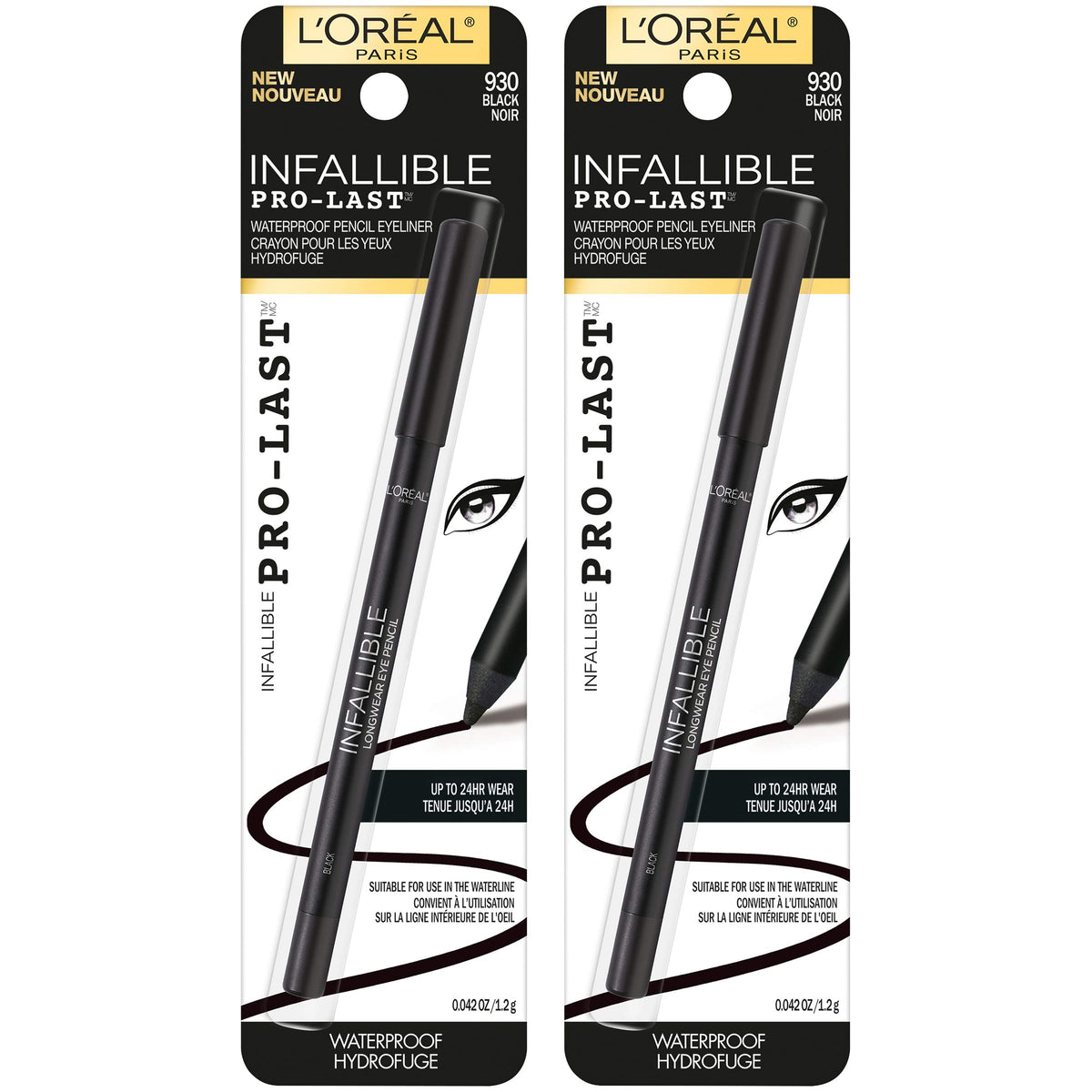 L'Oreal Paris pencil tip close-up highlighting creamy point for precise application