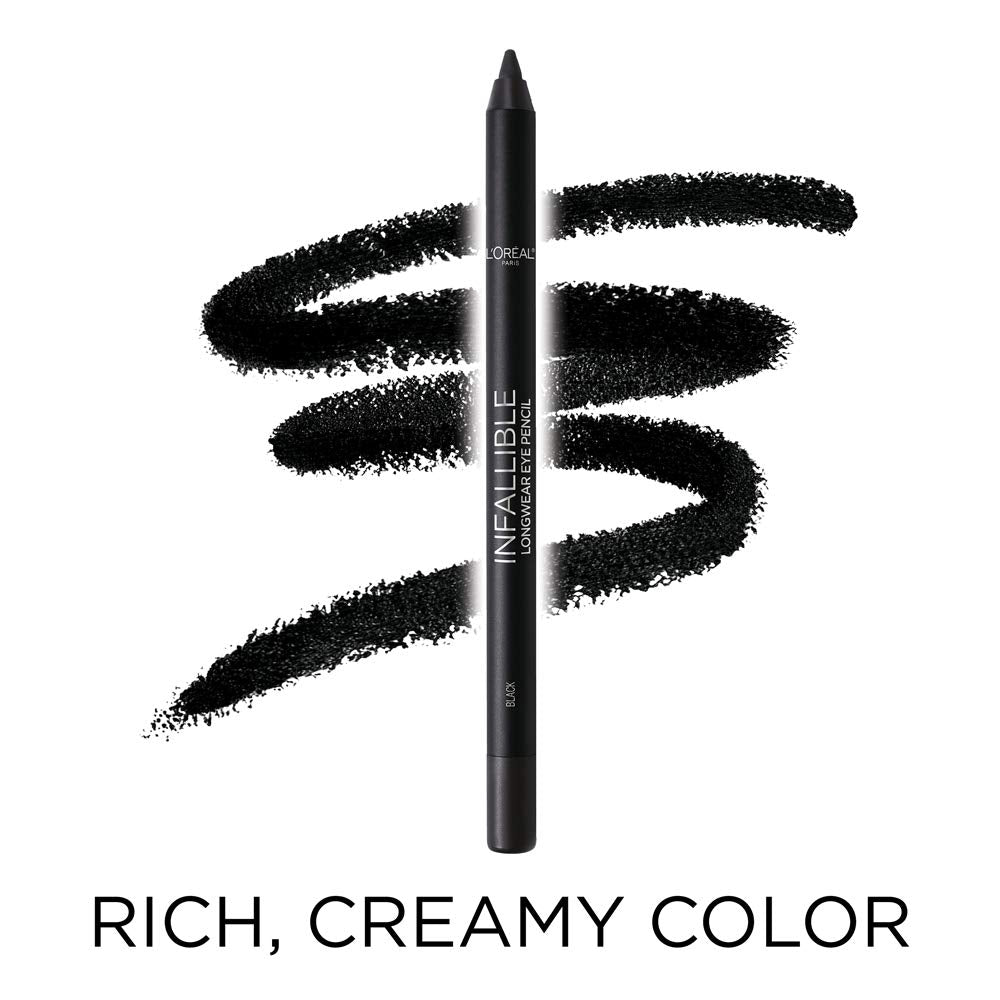 L'Oreal Paris pencils in hand for scale showing compact travel-friendly benefit
