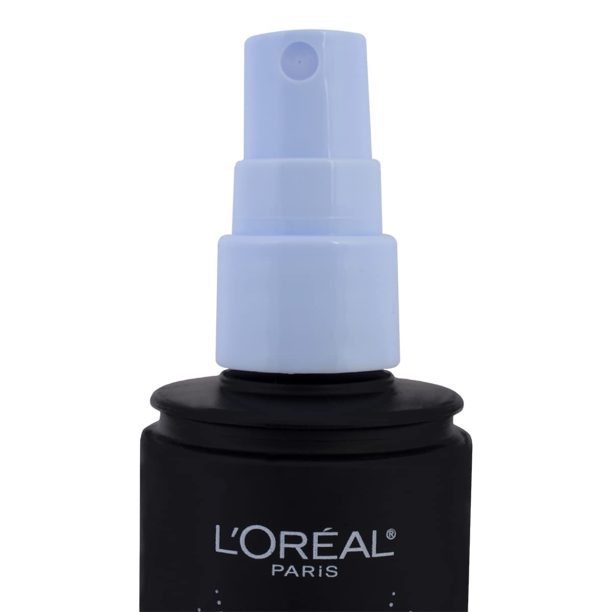 L'Oreal Paris spray being applied in X and T motions for full coverage