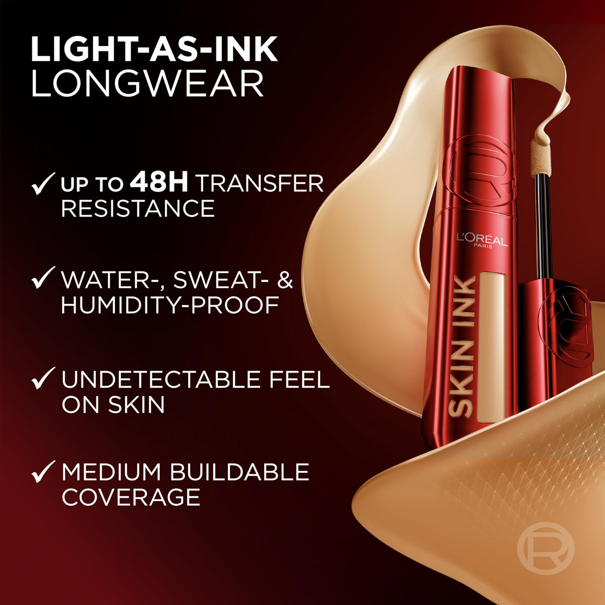 L'Oreal Paris before and after photo showing coverage improvement and natural finish