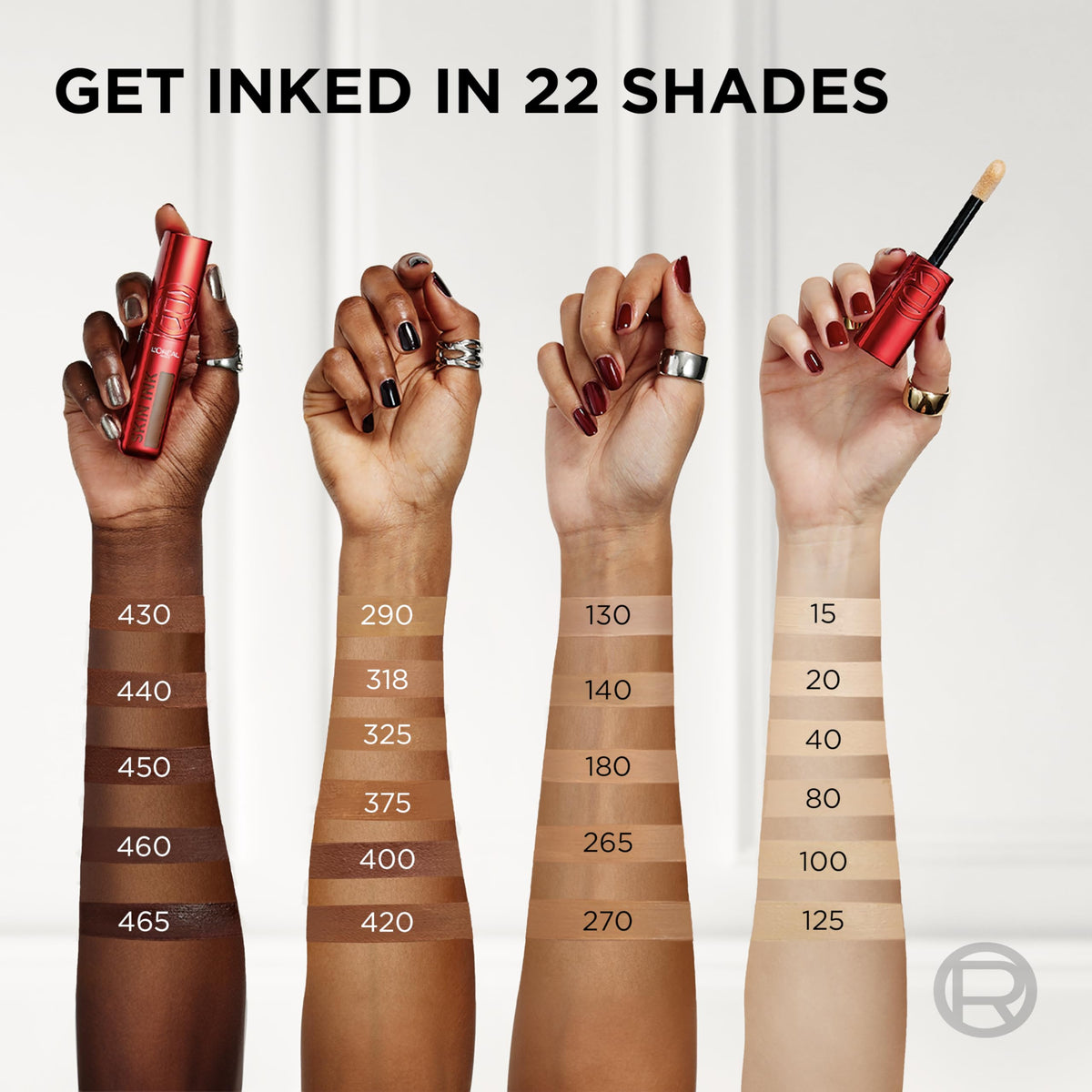 L'Oreal Paris product on hand for scale, showing lightweight wearable benefit