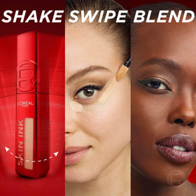 L'Oreal Paris Skin Ink swatch texture demonstrating blendable medium coverage