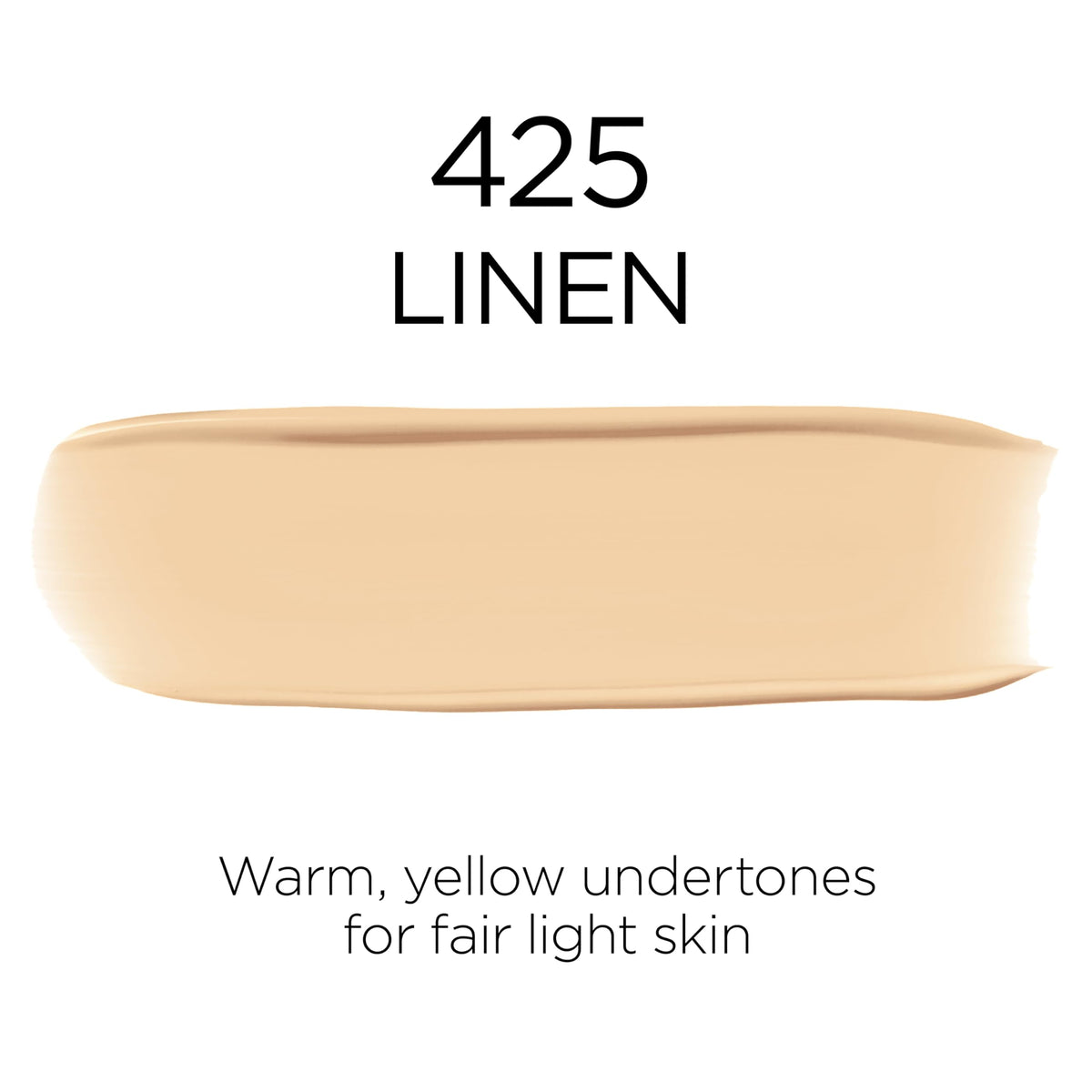 L'Oreal Paris swatches on arm showing shade 425 Linen and true-to-tone color