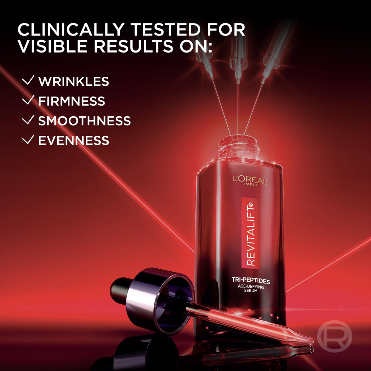L'Oreal Paris ingredient focus with hyaluronic acid and vitamin C visuals boosting radiance