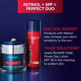L'Oreal Paris on bathroom shelf in lifestyle scene for nightly routine