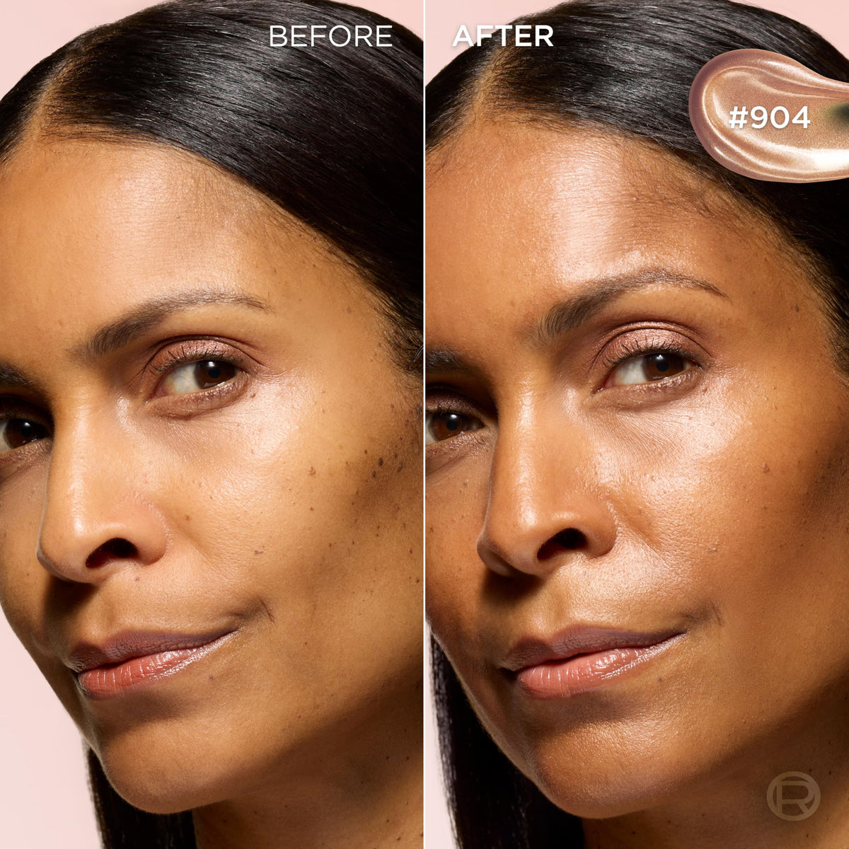 L'Oreal Paris on-skin closeup on cheek showing natural illuminated glow
