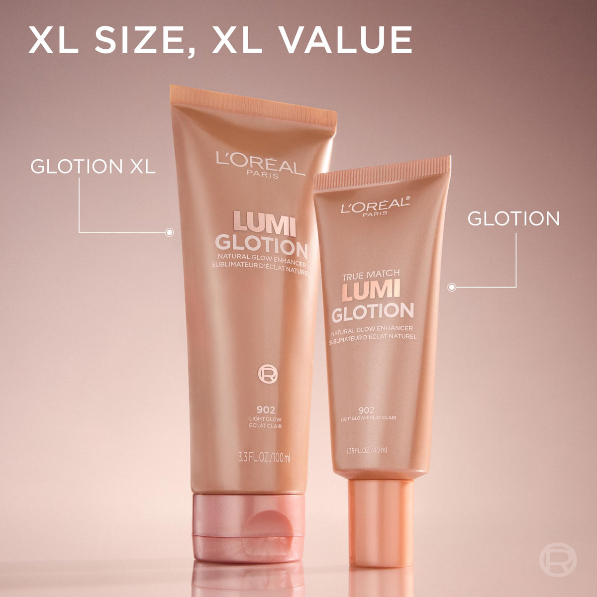 L'Oreal Paris pump and cap close-up illustrating easy dispensing and hygienic use
