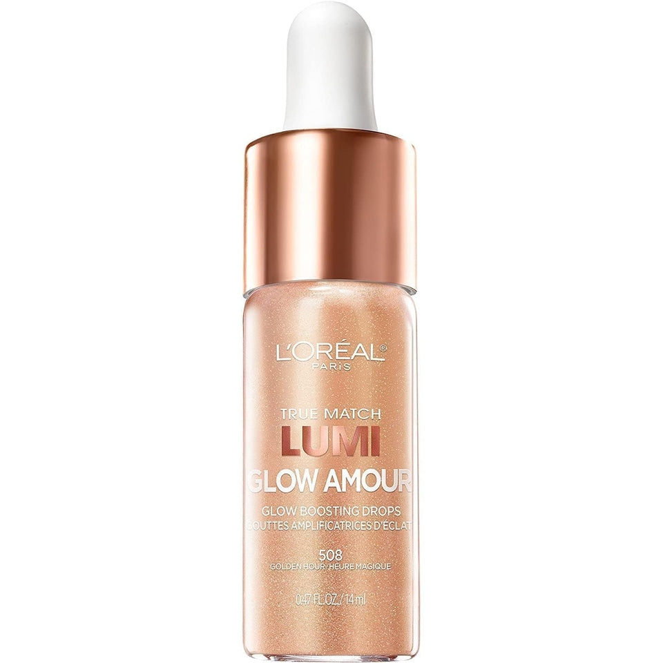 L'Oreal Paris front bottle showing Golden Hour glow and brand shine benefit