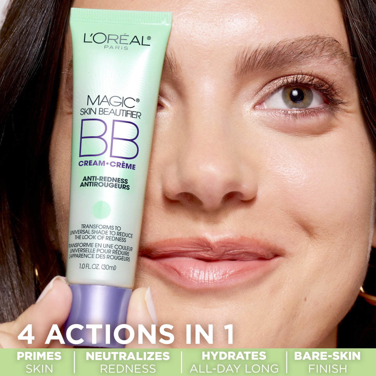 L'Oreal Paris tube nozzle close-up for precise, mess-free dispensing